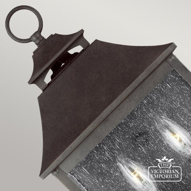 Galena 2 Light Half Wall Lantern In Black Fe Galena7 Sbl Detail 3