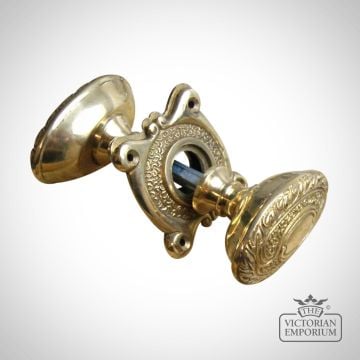 03 01.083.ab.50   Oval Door Knob Art Nouveau Ant Brass 75mm