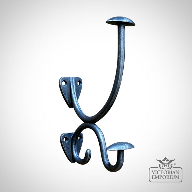 20 F502   Wuert   Jacket Hanger Helmet Coat Hook Cast Antique Iron 200mm (7)