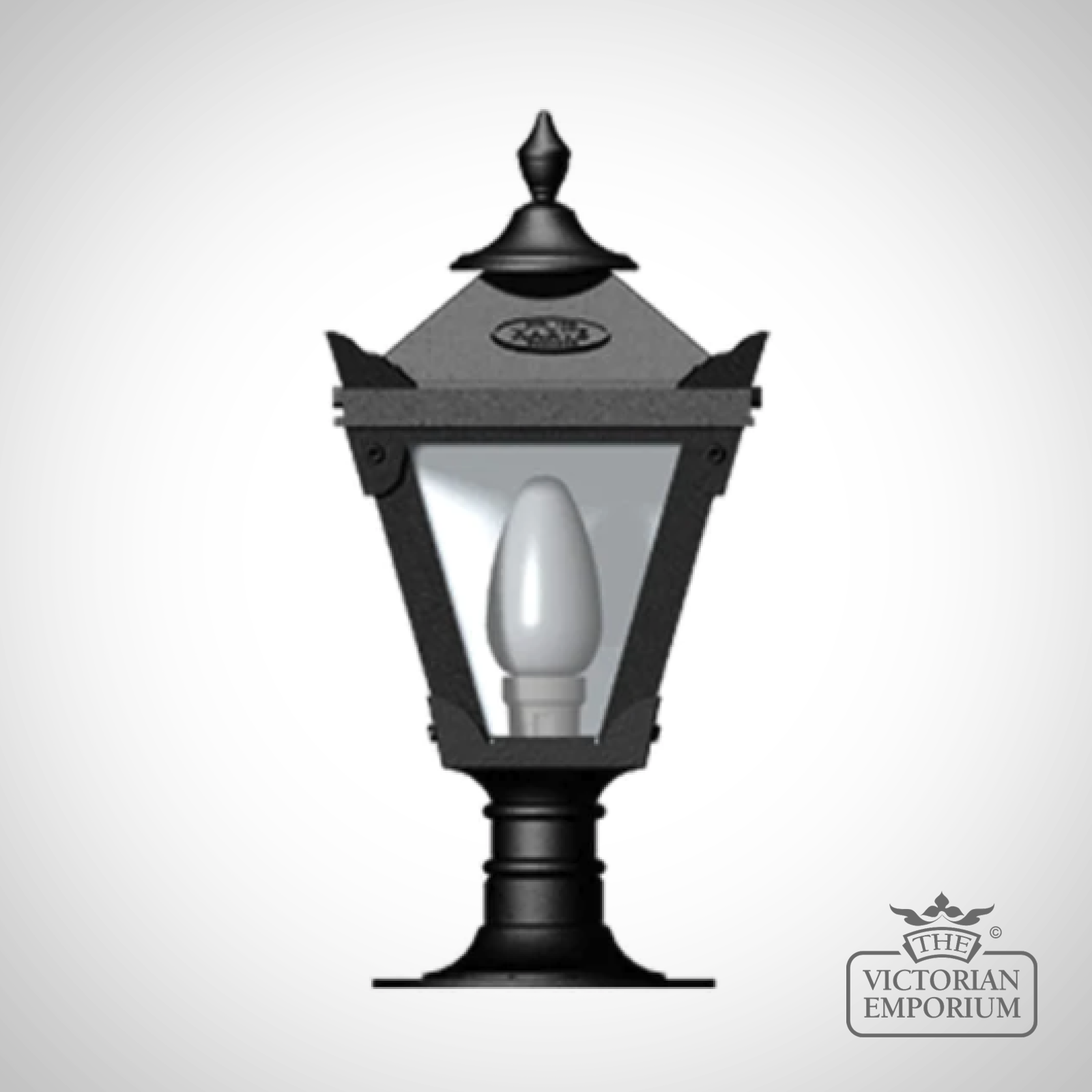 Traditional Cast Iron Pier Lantern on Short Base in a Choice of Sizes