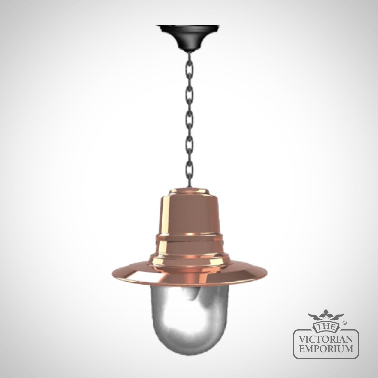 Station Master Copper Lantern on Chain in a Choice of 2 Sizes