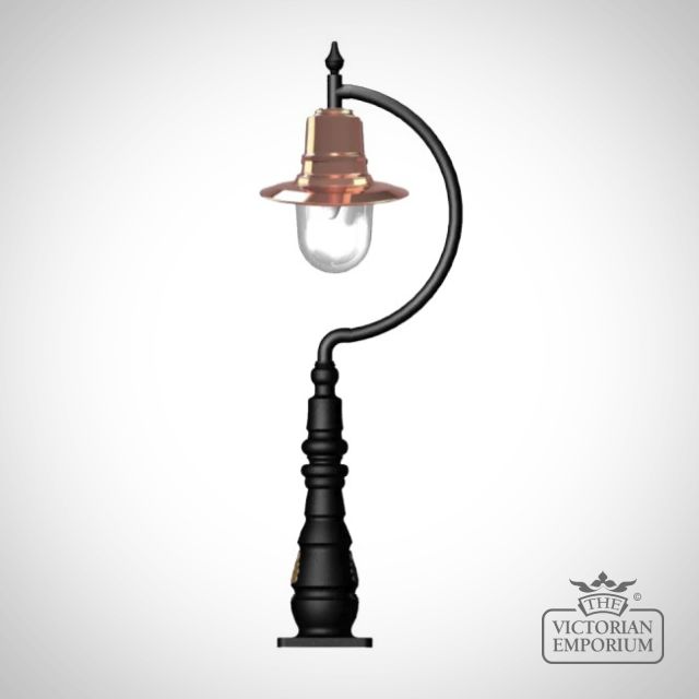 Goose Neck Outdoor Copper Lantern On Pedestal 1