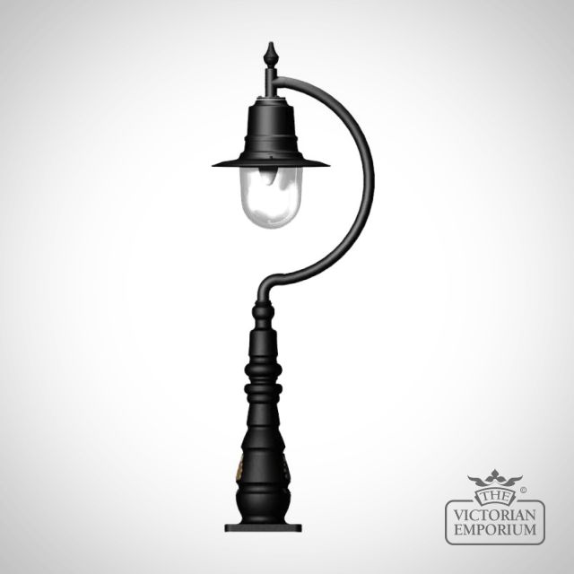 Goose Neck Outdoor Black Lantern On Pedestal 1