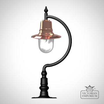 Goose Neck Outdoor Copper Lantern on Pier Top in a Choice of Sizes