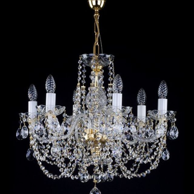 Small traditional 6 arm chandelier