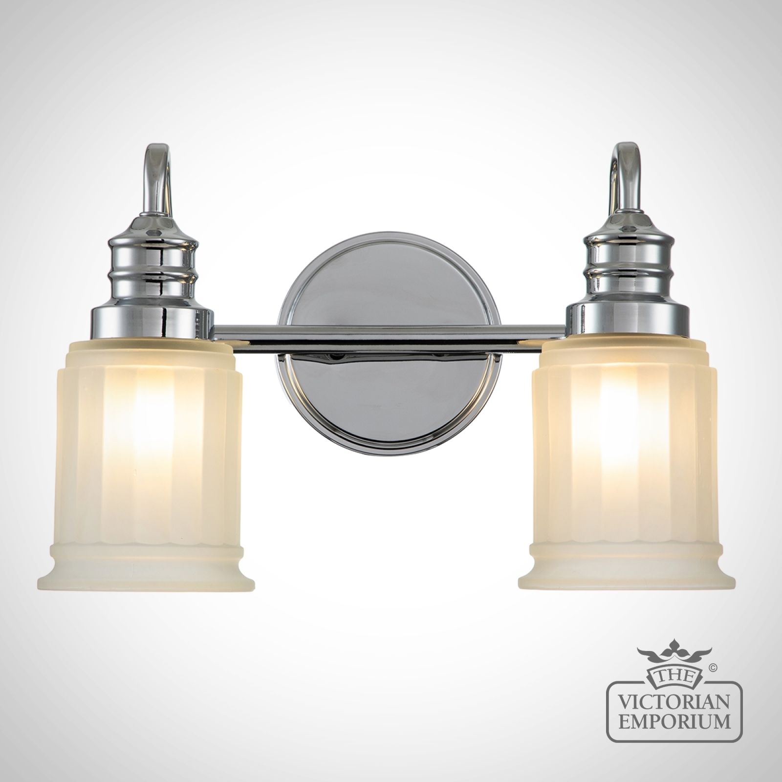 Swell Double Bathroom Wall Light in Polished Chrome