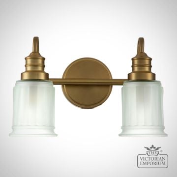 Swell Double Bathroom Wall Light in Brushed Brass