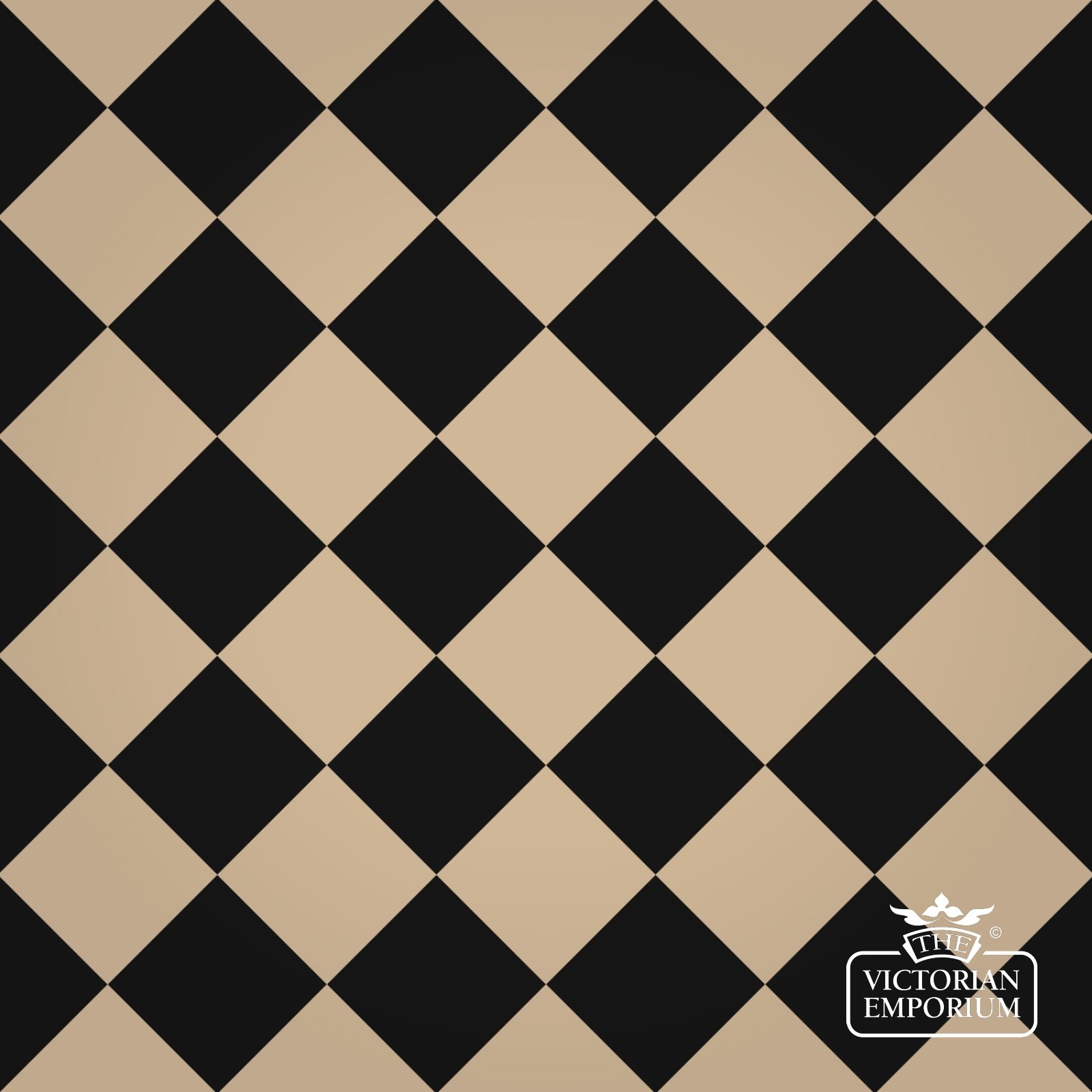Victorian Path tiles - Black and Pavolva 10cm x 10cm squares (suitable for outdoor use)