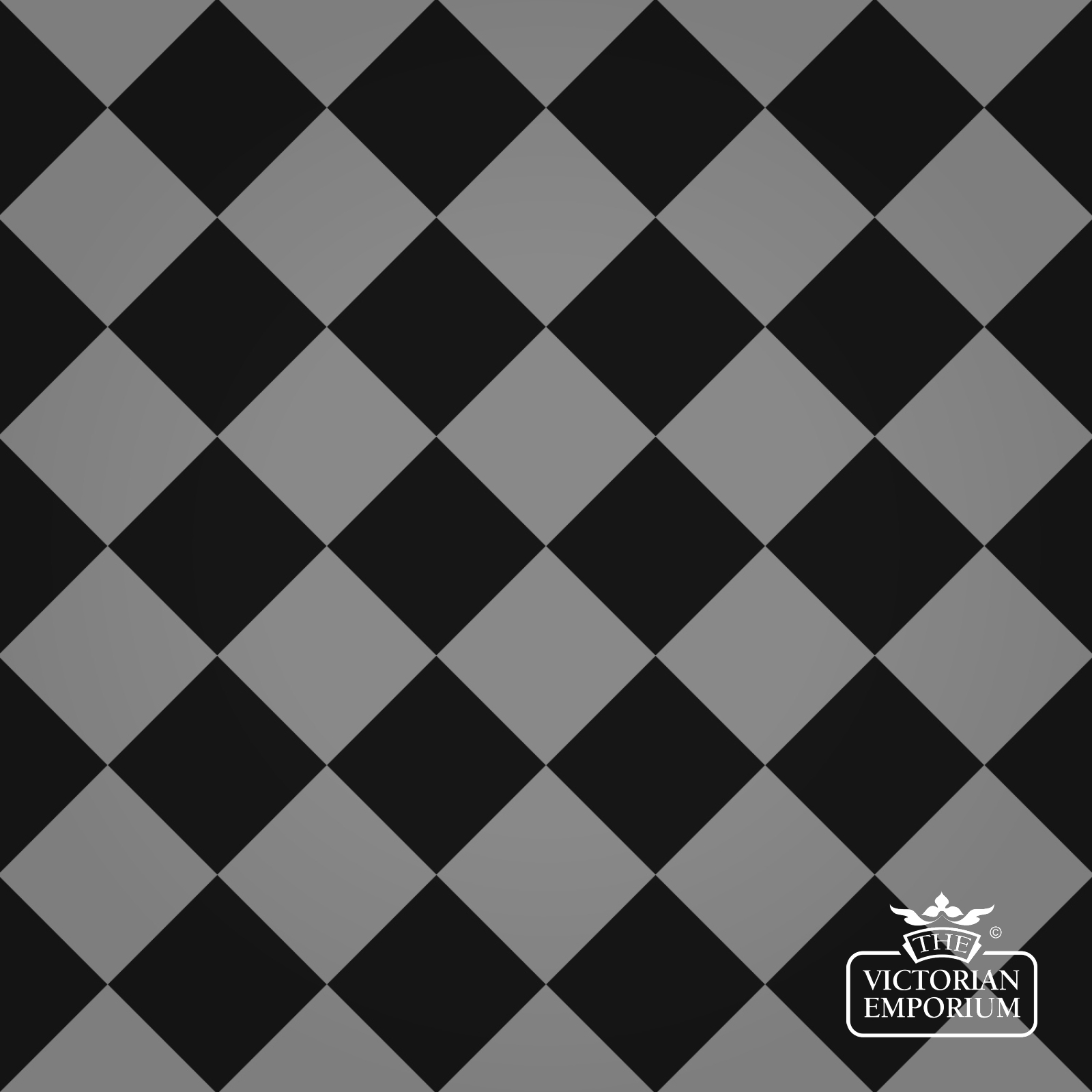 Victorian Path tiles - Black and Steel 10cm x 10cm squares (suitable for outdoor use)
