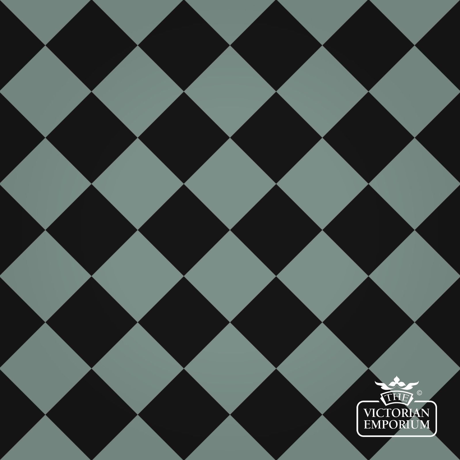 Victorian Path tiles - Black and Spanish Green 10cm x 10cm squares (suitable for outdoor use)