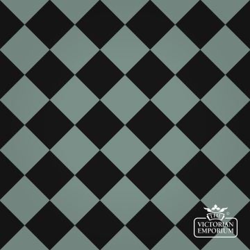 Path And Hallway Tiles Black And Spanish Green 97mm C18