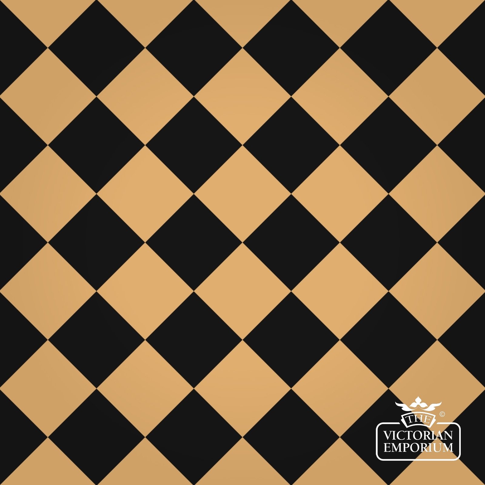 Victorian Path tiles - Black and Cognac 10cm x 10cm squares (suitable for outdoor use)