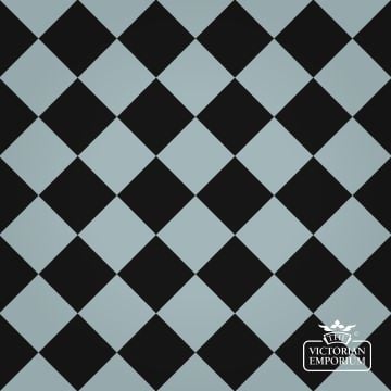 Path And Hallway Tiles Black And Sky Blue 97mm C27