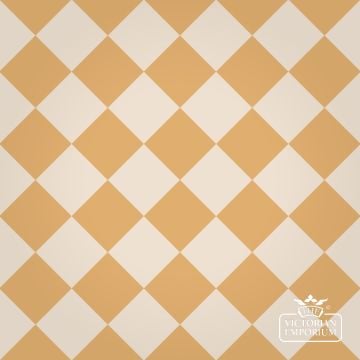 Victorian Path tiles - White and Cognac 10cm x 10cm squares (suitable for outdoor use)