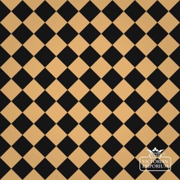Victorian Path tiles - Black and Cognac 64mm x 64mm squares (suitable for outdoor use)