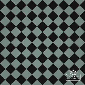 Victorian Path tiles - Black and Spanish Green 64mm x 64mm squares (suitable for outdoor use)