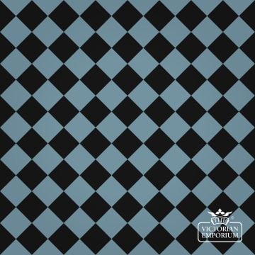 Victorian Path tiles - Black and Dorset Blue 64mm x 64mm squares (suitable for outdoor use)