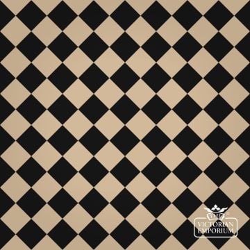 Victorian Path tiles - Black and Pavlova 64mm x 64mm squares (suitable for outdoor use)