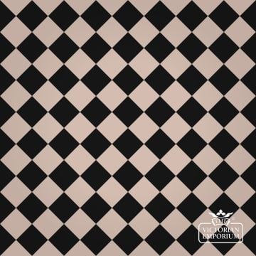Victorian Path tiles - Black and Light Pink 64mm x 64mm squares (suitable for outdoor use)