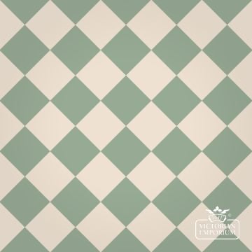 Victorian Path tiles - White and Sage 10cm x 10cm squares (suitable for outdoor use)