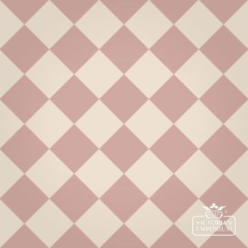 Victorian Path tiles - White and Pink 10cm x 10cm squares (suitable for outdoor use)