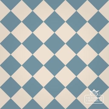 Victorian Path tiles - White and Dorset Blue 10cm x 10cm squares (suitable for outdoor use)