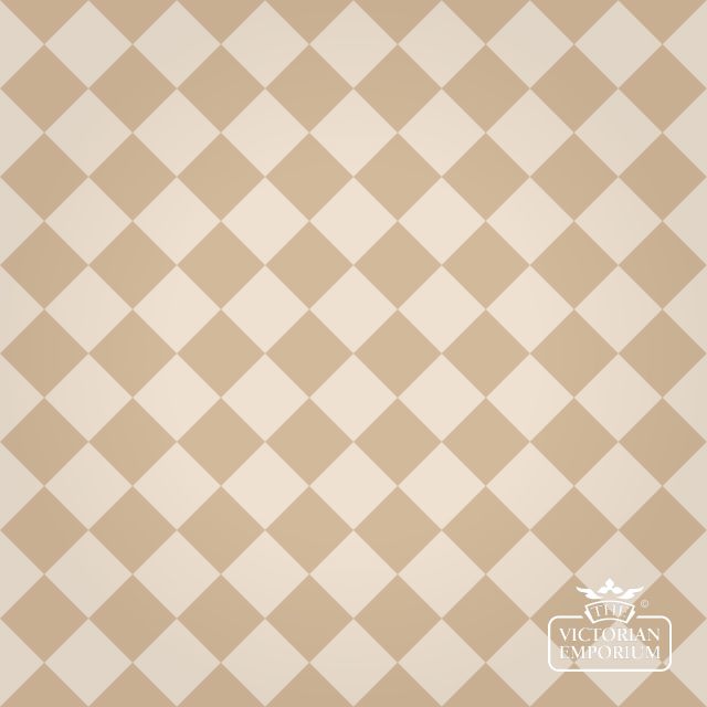 Victorian Path tiles - White and Pavlova - 64mm x 64mm squares (suitable for outdoor use)