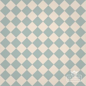 Victorian Path tiles - White and Sky Blue - 64mm x 64mm squares (suitable for outdoor use)