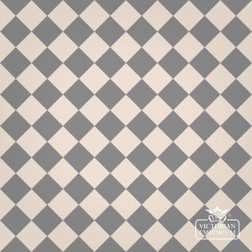 Victorian Path tiles - White and Slate - 64mm x 64mm squares (suitable for outdoor use)