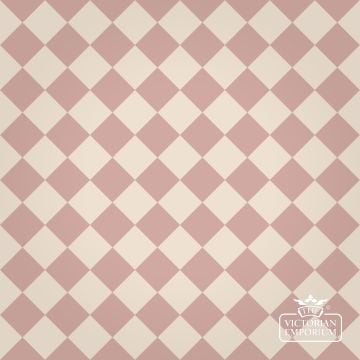 Victorian Path tiles - White and Pink - 64mm x 64mm squares (suitable for outdoor use)