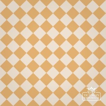 Victorian Path tiles - White and Cognac - 64mm x 64mm squares (suitable for outdoor use)