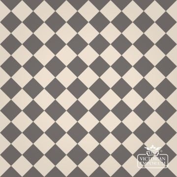 Victorian Path tiles - White and Graphite - 64mm x 64mm squares (suitable for outdoor use)
