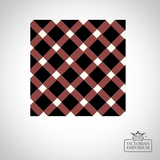 Stoke Red and Black Victorian Mosaic Floor Tiles - for indoor and outdoor use