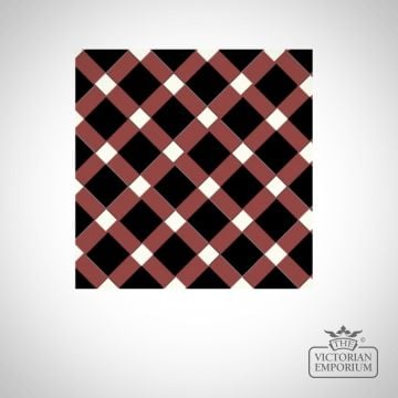 Stoke Red and Black Victorian Mosaic Floor Tiles - for indoor and outdoor use