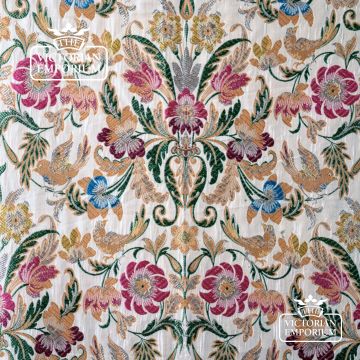 Portuguese Fabric Silk French Leaf Scroll Design F1003 Regency