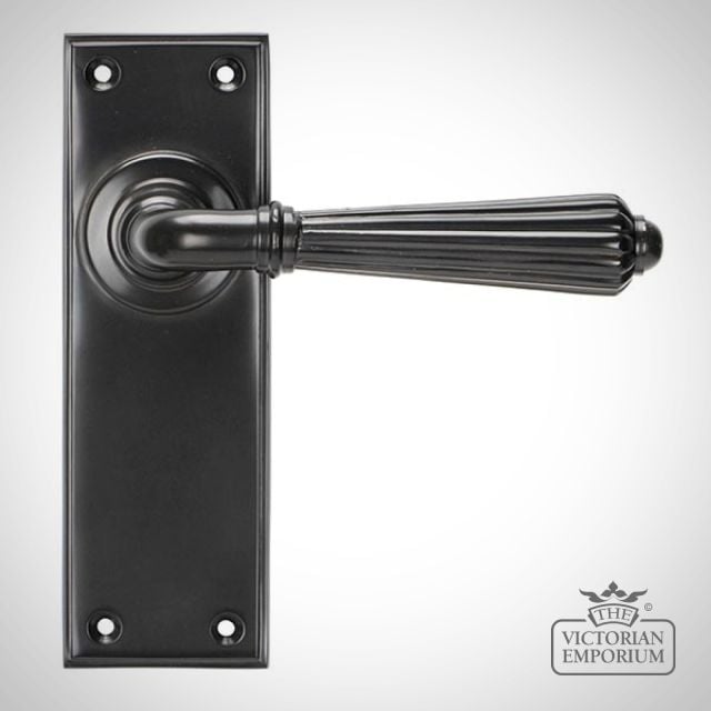 Aged Bronze Hinton Lever Lock or Latch or Bathroom Handle Set
