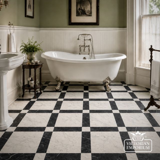 Marble-effect porcelain tiles