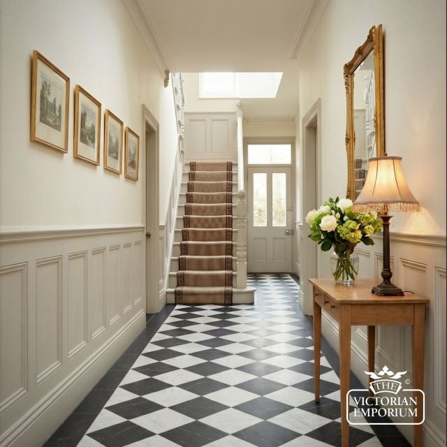 Chapel Black And White Hallway Vem