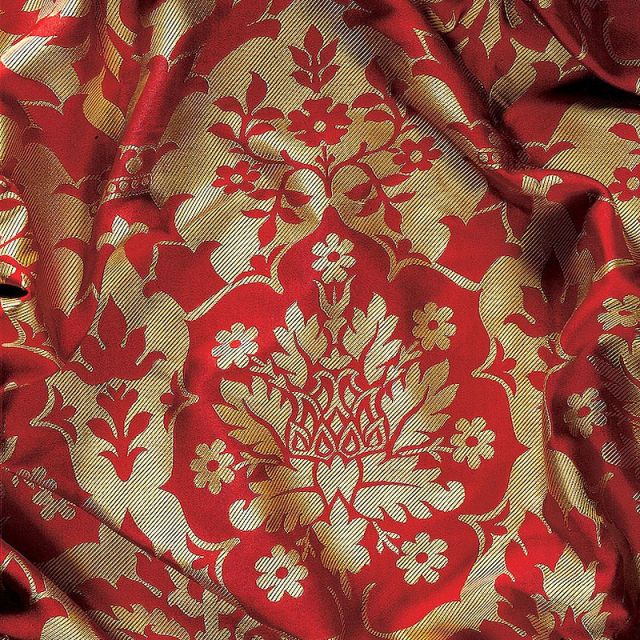 Van Der Weyden fabric - red gold