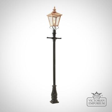 Lamp Post 2640mm High And Medium Hexagonal Cast Alloy Lantern