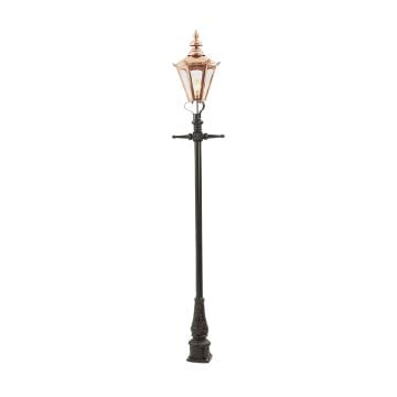 Lamp post 2160mm high and square steel lantern