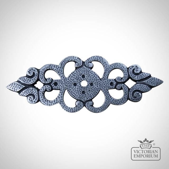 49089fai75 Knob Backplate Only Filigree Cast Antique Iron 70mm