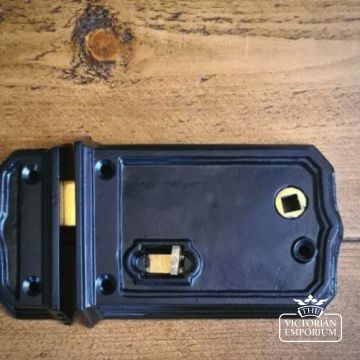 Rim Latch With Slide Bolt In Cast Iron