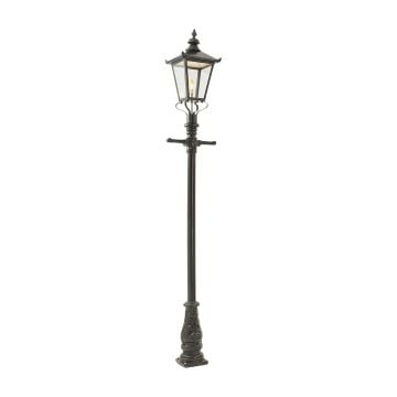 Lamp post 2640mm high and medium hexagonal cast alloy lantern