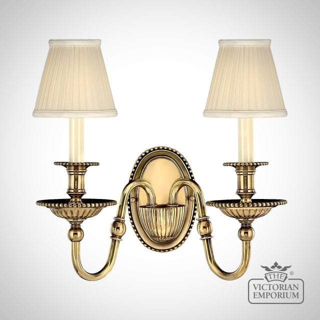 Cambridge double brass wall sconce