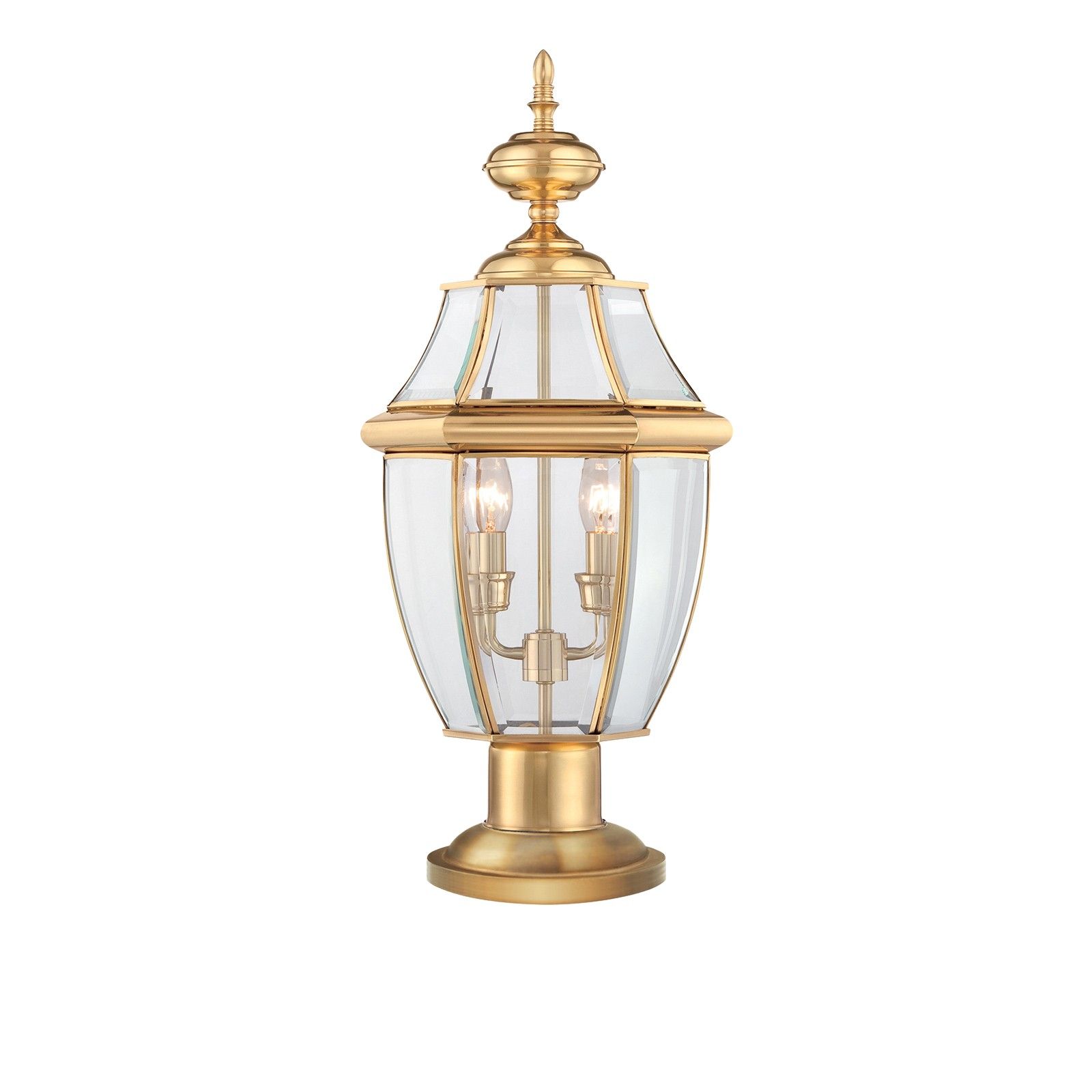 Newbury Pedestal Lantern in Polished Brass