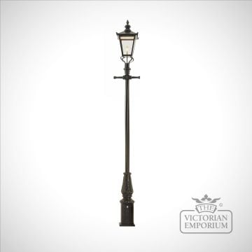 Lamp post 3505mm high and large square stainless steel lantern