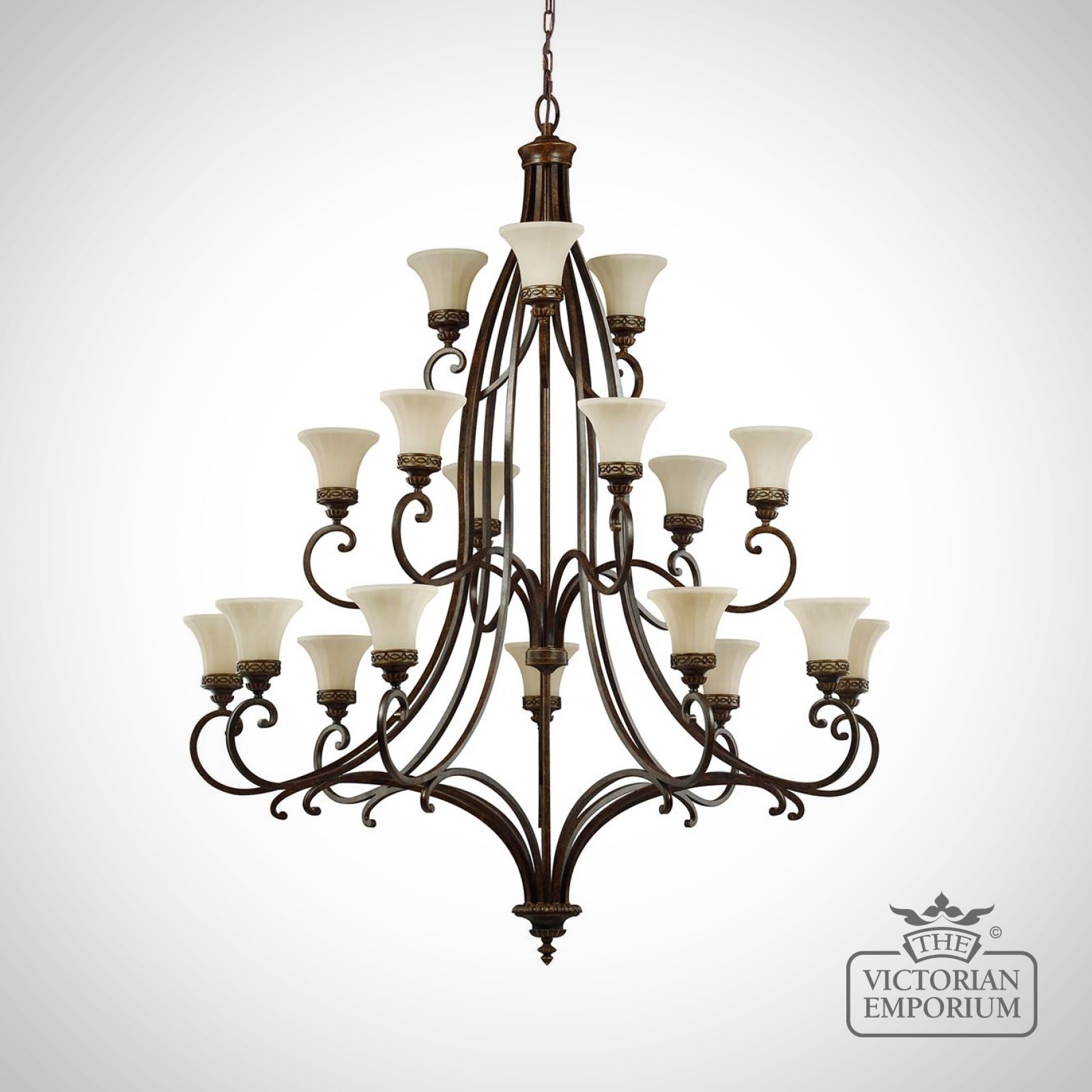 Drawing Room Walnut Chandelier With 18 Up Lights