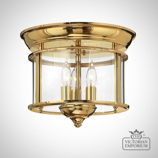 Gentry Flush Mount Light In Polished Brass