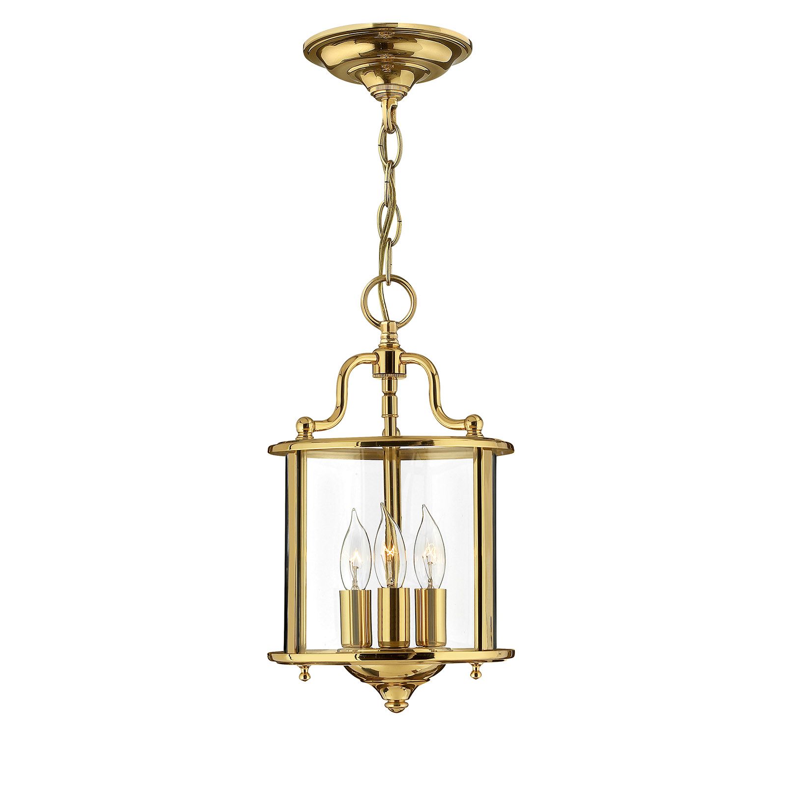Gentry small pendant in polished brass